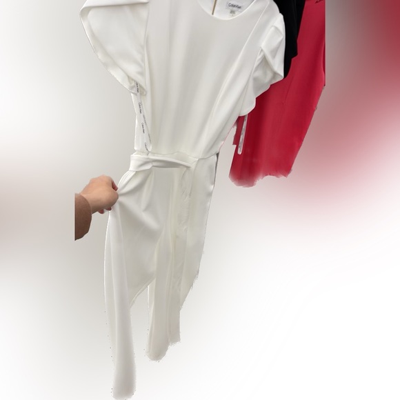 NWT! Women’s Calvin Klein Ivory Business Casual Jumpsuit with Pockets - Picture 8 of 13